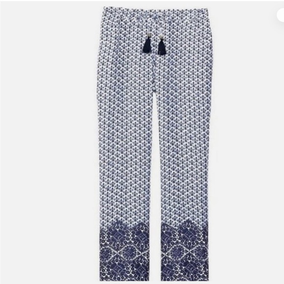 Tory Burch Linen Baja blue  Pants - Picture 4 of 10